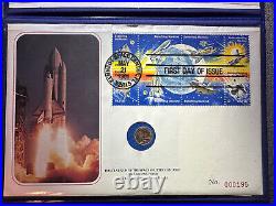 04/12/1981 Space Shuttle Columbia 14k Gold First Day Of Issue Gold Coin & Stamp