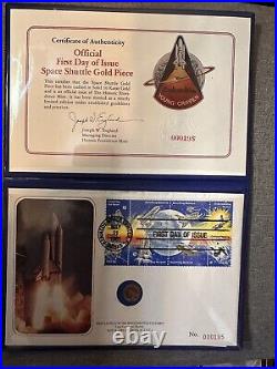 04/12/1981 Space Shuttle Columbia 14k Gold First Day Of Issue Gold Coin & Stamp