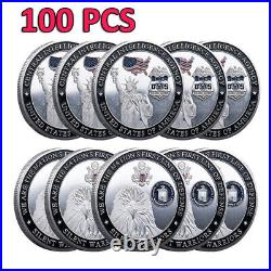 100PCS Challenge Coin CIA Commemorative USA Statue of Liberty Eagle Collectible