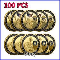 100PCS Challenge Coin CIA USA Statue of Liberty Cllectible Eagle Collect Medal