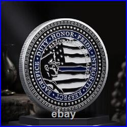 100PCS Challenge Coin Honor Police Saint Michael Protect US Cllect Commemorative