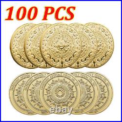 100PCS Collectible Gold Medal Commemorative Coin Mexico Mayan Prophecy Calendar