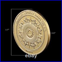 100PCS Collectible Gold Medal Commemorative Coin Mexico Mayan Prophecy Calendar