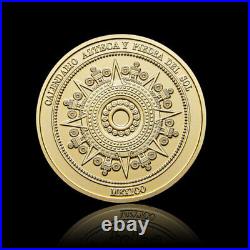 100PCS Collectible Gold Medal Commemorative Coin Mexico Mayan Prophecy Calendar