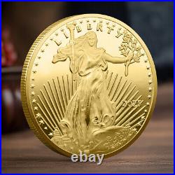 100PCS Commemorative Challenge Coin Gold Eagle 2025 Statue of Liberty American