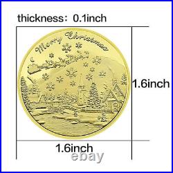 100PCS Commemorative Coin Gold Plated Merry Christmas Collectibles Santa Claus