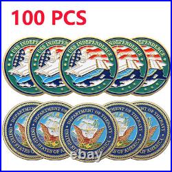 100PCS Commemorative USA Aircraft USS Independence CV 62 Challenge Coin Collect