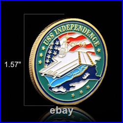 100PCS Commemorative USA Aircraft USS Independence CV 62 Challenge Coin Collect