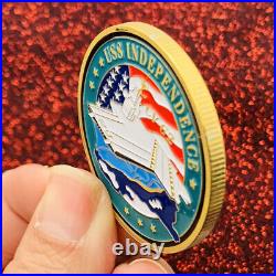 100PCS Commemorative USA Aircraft USS Independence CV 62 Challenge Coin Collect