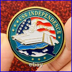 100PCS Commemorative USA Aircraft USS Independence CV 62 Challenge Coin Collect