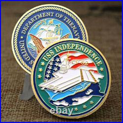 100PCS Commemorative USA Aircraft USS Independence CV 62 Challenge Coin Collect