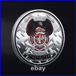100PCS Firefighter US Cllectible Challenge Coin Prayer Coin Medal Thanksgiving