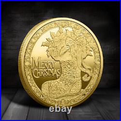 100PCS Gift Gold Christmas Coin Merry Christmas Commemorative Coin Santa Claus