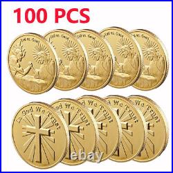 100PCS God Jesus Vs Evil Satan Christ Cross Challenge Coin In God We Trust Gift