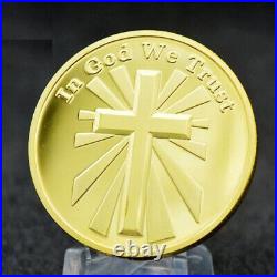 100PCS God Jesus Vs Evil Satan Christ Cross Challenge Coin In God We Trust Gift