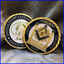 100PCS Gold Plated Coin Brother Collection Freemasonry Member Commemorative