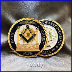 100PCS Gold Plated Coin Brother Collection Freemasonry Member Commemorative