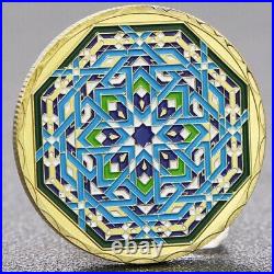 100PCS Gold Souvenir Medal Ramadan Kareem Festival Octagon Commemorative Coin