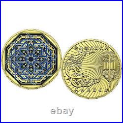 100PCS Gold Souvenir Medal Ramadan Kareem Festival Octagon Commemorative Coin