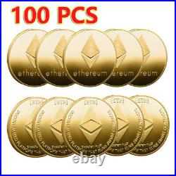 100PCS Novelty Commemorative Coin Medal Crypto Ethereum Coin Collectible ETH