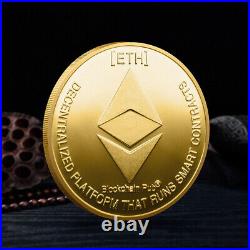 100PCS Novelty Commemorative Coin Medal Crypto Ethereum Coin Collectible ETH