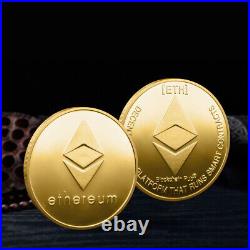 100PCS Novelty Commemorative Coin Medal Crypto Ethereum Coin Collectible ETH