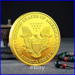 100PCS President Donald Trump Inaugural Gold Plated Commemorative Novelty Coin