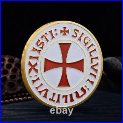 100PCS Religious Commemorative Challenge Coin Souvenir Gold Knights Templar