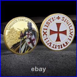 100PCS Religious Commemorative Challenge Coin Souvenir Gold Knights Templar