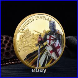 100PCS Religious Commemorative Challenge Coin Souvenir Gold Knights Templar