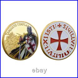 100PCS Religious Commemorative Challenge Coin Souvenir Gold Knights Templar