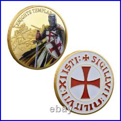 100PCS Religious Commemorative Challenge Coin Souvenir Gold Knights Templar