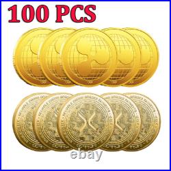 100PCS Ripple Coin XRP Collectible Physical Crypto Challenge Coin Gold Plated