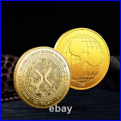 100PCS Ripple Coin XRP Collectible Physical Crypto Challenge Coin Gold Plated