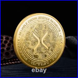100PCS Ripple Coin XRP Collectible Physical Crypto Challenge Coin Gold Plated