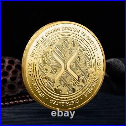 100PCS Ripple Coin XRP Collectible Physical Crypto Challenge Coin Gold Plated