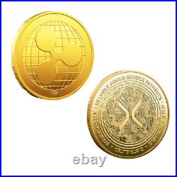 100PCS Ripple Coin XRP Collectible Physical Crypto Challenge Coin Gold Plated