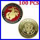 100PCS Semper Fidelis Military USA Gold Marine Corps Challenge Coin Collectible