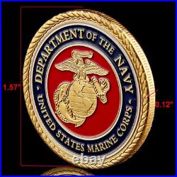 100PCS Semper Fidelis Military USA Gold Marine Corps Challenge Coin Collectible