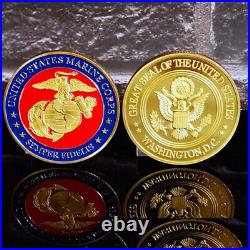 100PCS Semper Fidelis Military USA Gold Marine Corps Challenge Coin Collectible