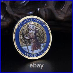 100PCS Souvenir Challenge Coin Gold St. Christopher Patron Saint Of Travelers