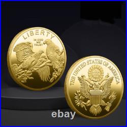 100PCS Souvenir Liberty Gold Plated Commemorative Challenge Coin EAGLE US Coin