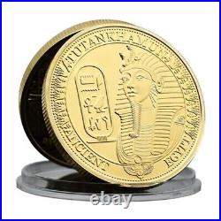 100PCS Sphinx Pharaoh Tutankhamon Ancient Egypt Gold Challenge Coin Collectible