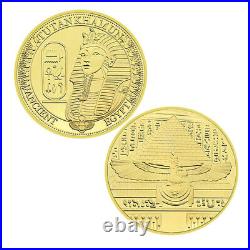 100PCS Sphinx Pharaoh Tutankhamon Ancient Egypt Gold Challenge Coin Collectible