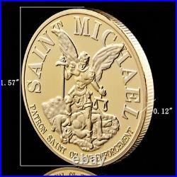 100PCS St Michael Gift The Archangel with Prayer Challenge Coin Medal Collect