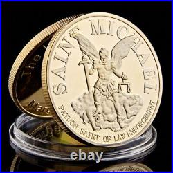 100PCS St Michael Gift The Archangel with Prayer Challenge Coin Medal Collect