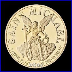 100PCS St Michael Gift The Archangel with Prayer Challenge Coin Medal Collect