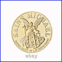 100PCS St Michael Gift The Archangel with Prayer Challenge Coin Medal Collect