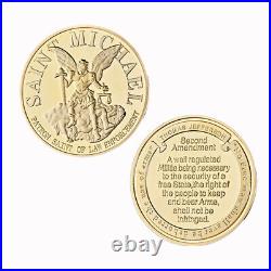 100PCS St Michael Gift The Archangel with Prayer Challenge Coin Medal Collect