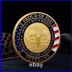 100PCS Thank You for Your Service Commemorative Gold Coin Challenge Military